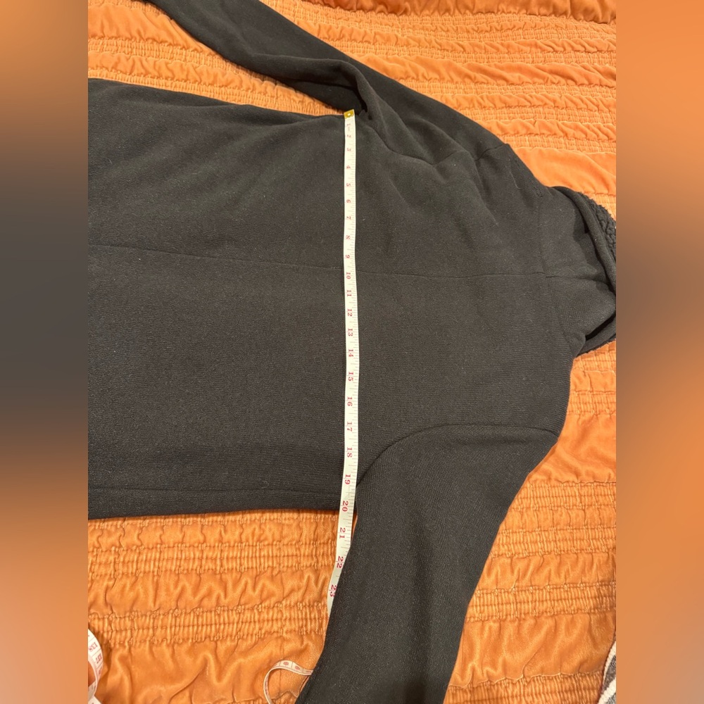 Abercrombie & Fitch Womens M Black Knit Sherpa-Fleece Lined Jacket Open Front - Picture 11 of 14